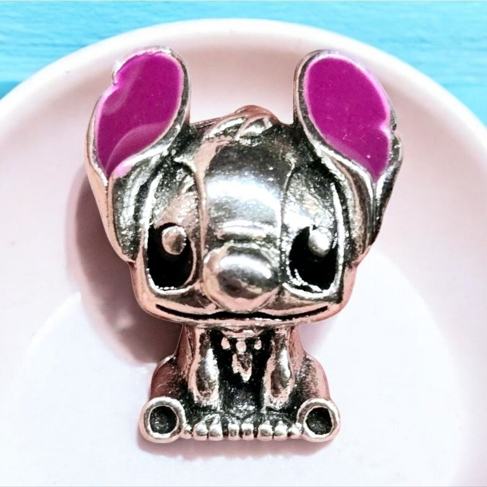 Lilo & Stitch Stainless Steel Silver Bracelet Charm Dangle Slide On Alien Fandom